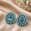 Beautiful Round Stud Earring Elegant Designer Premium Brass Jewelry