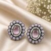 Beautiful Round Stud Earring Elegant Designer Premium Brass Jewelry