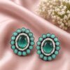 Beautiful Round Stud Earring Elegant Designer Premium Brass Jewelry