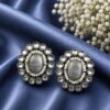Beautiful Round Stud Earring Elegant Designer Premium Brass Jewelry