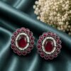 Beautiful Round Stud Earring Elegant Designer Premium Brass Jewelry