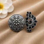 Oxidized Floral Ring – Gorgeous Traditional Jewelry for Elegant Style - "Black"