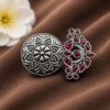 Oxidized Floral Ring – Gorgeous Traditional Jewelry for Elegant Style 21 Oxidized Floral Ring Elegant Traditional Flower Design Brass Jewelry