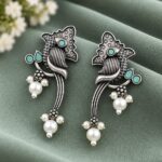 Oxidized Unique Bird Earring – Traditional Jewelry for Every Occasion - "MInt"