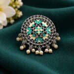 Adjustable Meenakari Ring – Elegant and Stunning Traditional Jewelry - "Green"