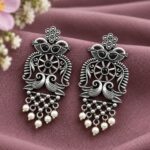 Stylish Peacock Earring – Gorgeous Traditional Jewelry for Elegant Occasions - "Black"