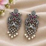 Stylish Peacock Earring – Gorgeous Traditional Jewelry for Elegant Occasions - "Red"