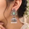 Oxidized Silver Jhumka Earring traditional brass jewelry premium polish elegant ethnic fashion accessory