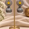 Oxidized Silver Jhumka Earring traditional brass jewelry premium polish elegant ethnic fashion accessory