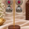 Oxidized Silver Jhumka Earring traditional brass jewelry premium polish elegant ethnic fashion accessory