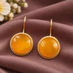 Gold Plated Round Hook Earring – Elegant Jewelry for Every Occasion - "Yellow"
