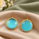 Gold Plated Round Hook Earring – Elegant Jewelry for Every Occasion - "Aqua"