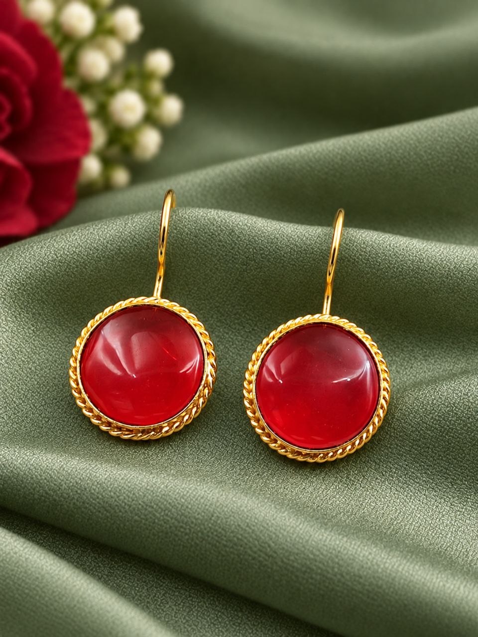 Gold Plated Round Hook Earring – Elegant Jewelry for Every Occasion 2 Gold Plated Round Hook Earring elegant brass jewelry premium gold finish