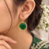 Gold Plated Round Hook Earring elegant brass jewelry premium gold finish