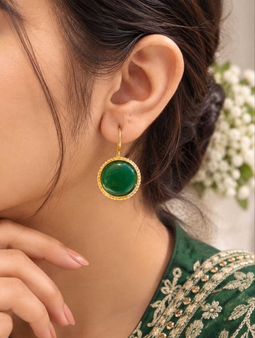Gold Plated Round Hook Earring – Elegant Jewelry for Every Occasion 1 Gold Plated Round Hook Earring elegant brass jewelry premium gold finish