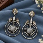 Two Tone Bird Earring – Artistic Design for Elegant Everyday Styling - "Grey"