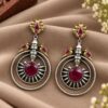 Two Tone Bird Earring with artistic bird design and premium polished finish