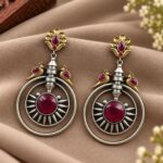 Two Tone Bird Earring – Artistic Design for Elegant Everyday Styling - "Red"