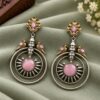 Two Tone Bird Earring with artistic bird design and premium polished finish