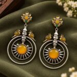 Two Tone Bird Earring – Artistic Design for Elegant Everyday Styling - "Yellow"
