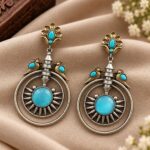 Two Tone Bird Earring – Artistic Design for Elegant Everyday Styling - "Aqua"