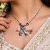 Oxidized Silver Necklace Set, traditional oxidized necklace, ethnic jewelry for women