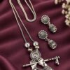 Oxidized Silver Necklace Set, traditional oxidized necklace, ethnic jewelry for women
