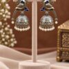 Two Tone Peacock Jhumka Earring with elegant peacock design and premium brass finish