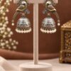 Two Tone Peacock Jhumka Earring with elegant peacock design and premium brass finish