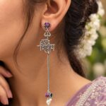 Exquisite Spiritual Silver Trishul Earring for Graceful Traditional Looks