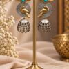 Two Tone Bird Jhumka Earring with elegant bird motif and premium brass finish