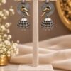 Two Tone Bird Jhumka Earring with elegant bird motif and premium brass finish