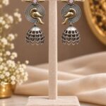 Gorgeous Two Tone Bird Jhumka Earring for Traditional and Festive Looks - ''BabyPink''