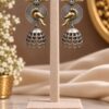 Two Tone Bird Jhumka Earring with elegant bird motif and premium brass finish