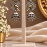 Gorgeous Two Tone Bird Jhumka Earring for Traditional and Festive Looks - "White"
