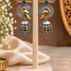 Two Tone Bird Jhumka Earring with elegant bird motif and premium brass finish