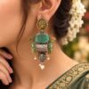 Unique Two Tone Peacock Earring with elegant peacock motif and premium brass polish