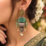 Unique Two Tone Peacock Earring for Dazzling Traditional Fashion