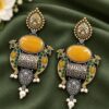 Unique Two Tone Peacock Earring with elegant peacock motif and premium brass polish