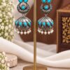 Designer Leaf Jhumka Earring with elegant leaf design and premium brass finish