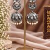 Designer Leaf Jhumka Earring with elegant leaf design and premium brass finish