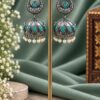 Designer Leaf Jhumka Earring with elegant leaf design and premium brass finish