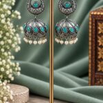 Designer Leaf Jhumka Earring for Traditional and Festive Looks - "MInt"