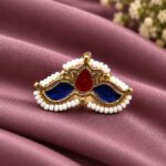 Designer Lotus Ring – Traditional Elegance for Every Occasion - Blue red
