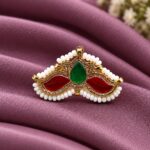 Designer Lotus Ring – Traditional Elegance for Every Occasion - "Red-Green"