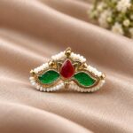 Designer Lotus Ring – Traditional Elegance for Every Occasion - "Green-Red"