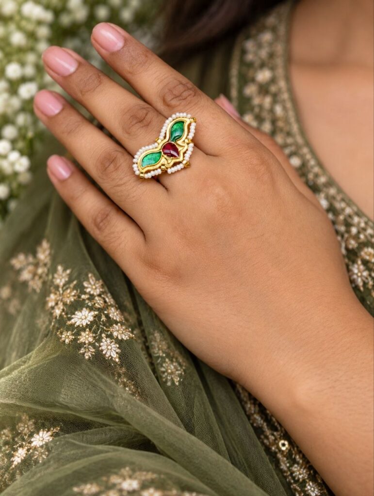 Designer Lotus Ring – Traditional Elegance for Every Occasion