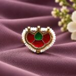 Gold Plated Flower Ring – Gorgeous Elegance for Every Special Occasion - "Red"