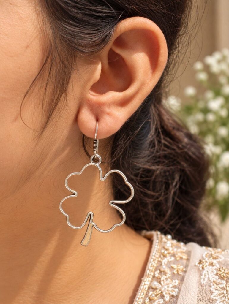 German Silver Tree Hook Earring – Elegant Jewelry for LightWeight Design