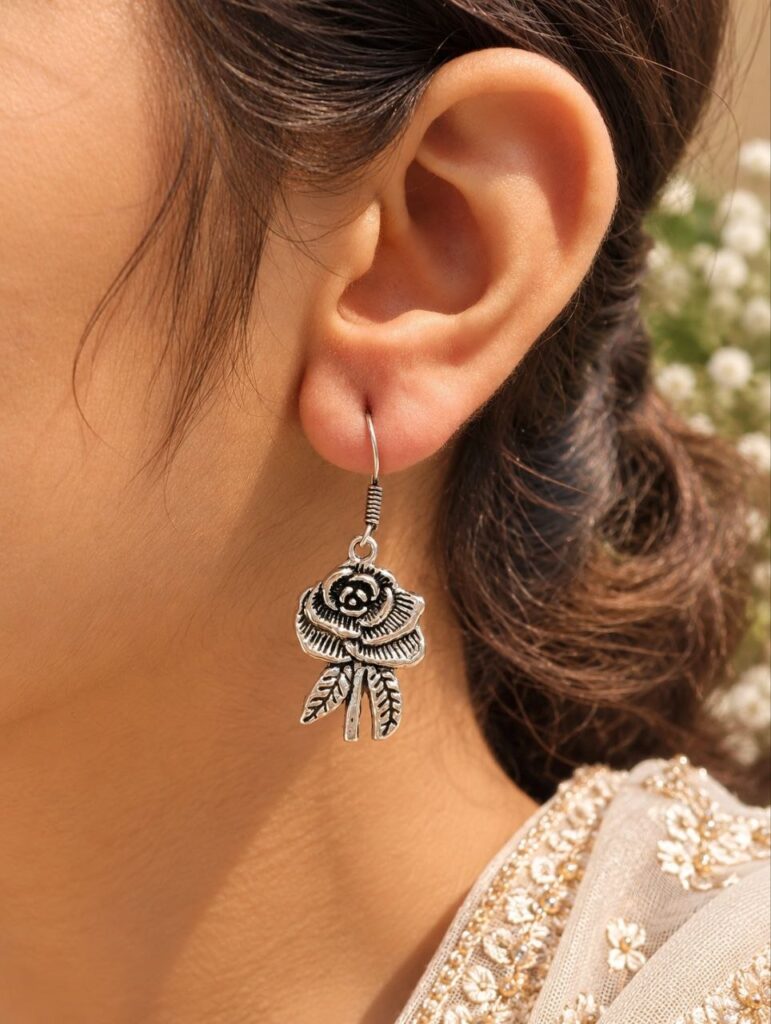 Beautiful Rose Hook Earring – Gorgeous Floral Jewelry for Stylish Look